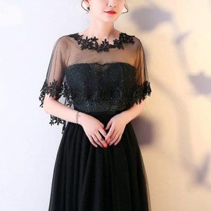 NEW Lace Shawls Wrap Cape Length - Black